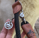 Reflektierende Hundeleine© mit Handschlaufe und veganem Leder in 4 Farben und Varianten Namma Markt
