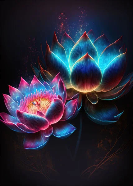 Lotus Gold Schwarzlichtposter