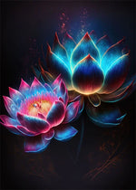 Lotus Gold Schwarzlichtposter
