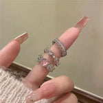 Trendiger Silberfarbener Ring