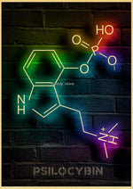 Neon Molecules Neon Poster