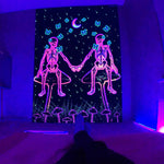 Hugging Skull Schwarzlichtsposter