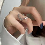 Trendiger Silberfarbener Ring