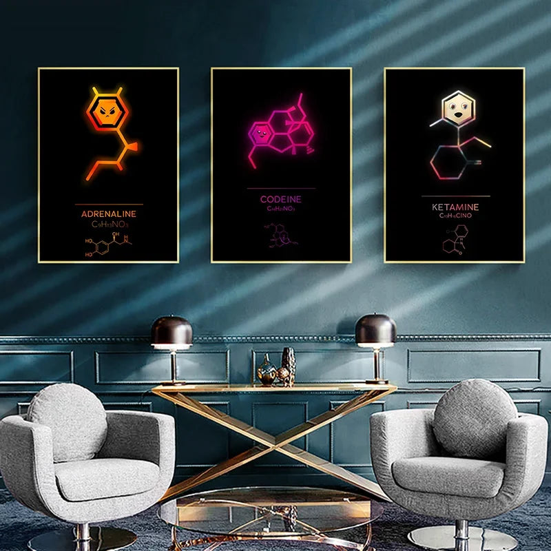 Neon Molecular Poster