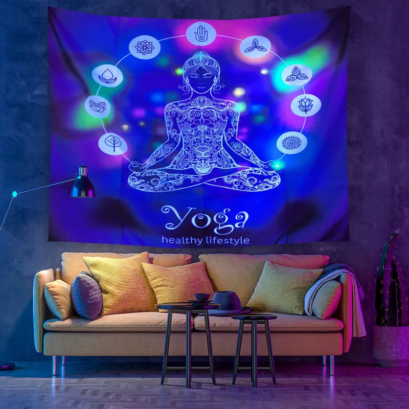 Buddha Meditation Schwarzlichtsposter