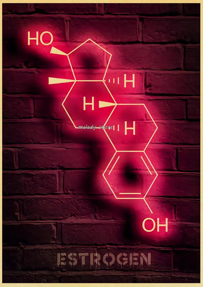 Neon Molecules Neon Poster
