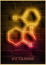 Neon Molecules Neon Poster