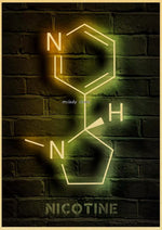 Neon Molecules Neon Poster