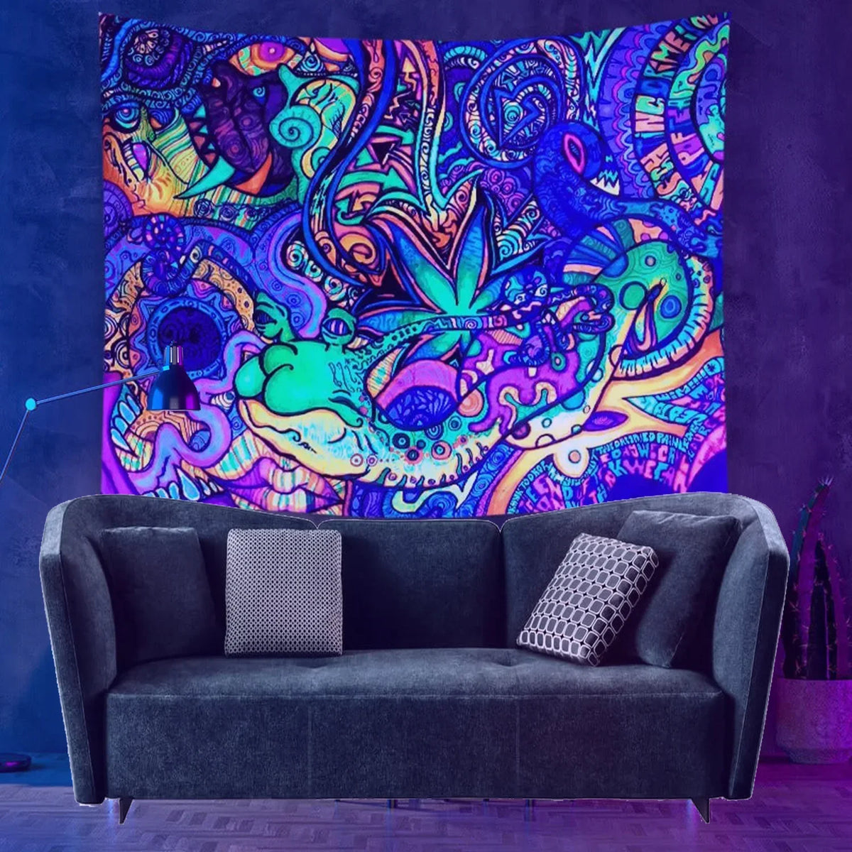 Psychedelic Hippie Schwarzlichtsposter