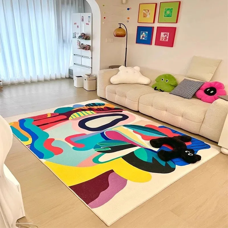 Bunter Abstrakter Kunst Teppich