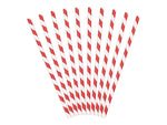 Strohhalm Papier Stripes 10Stk./195mm Rot