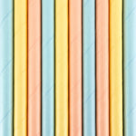 Strohhalm Papier 10Stk./195mm Pastel Bunt