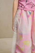 Swan Dream Parachute Pants with Lace Panels