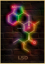 Neon Molecules Neon Poster