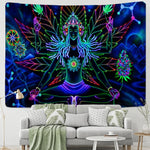 Meditierender Fluoreszenz Schwarzlichtposter