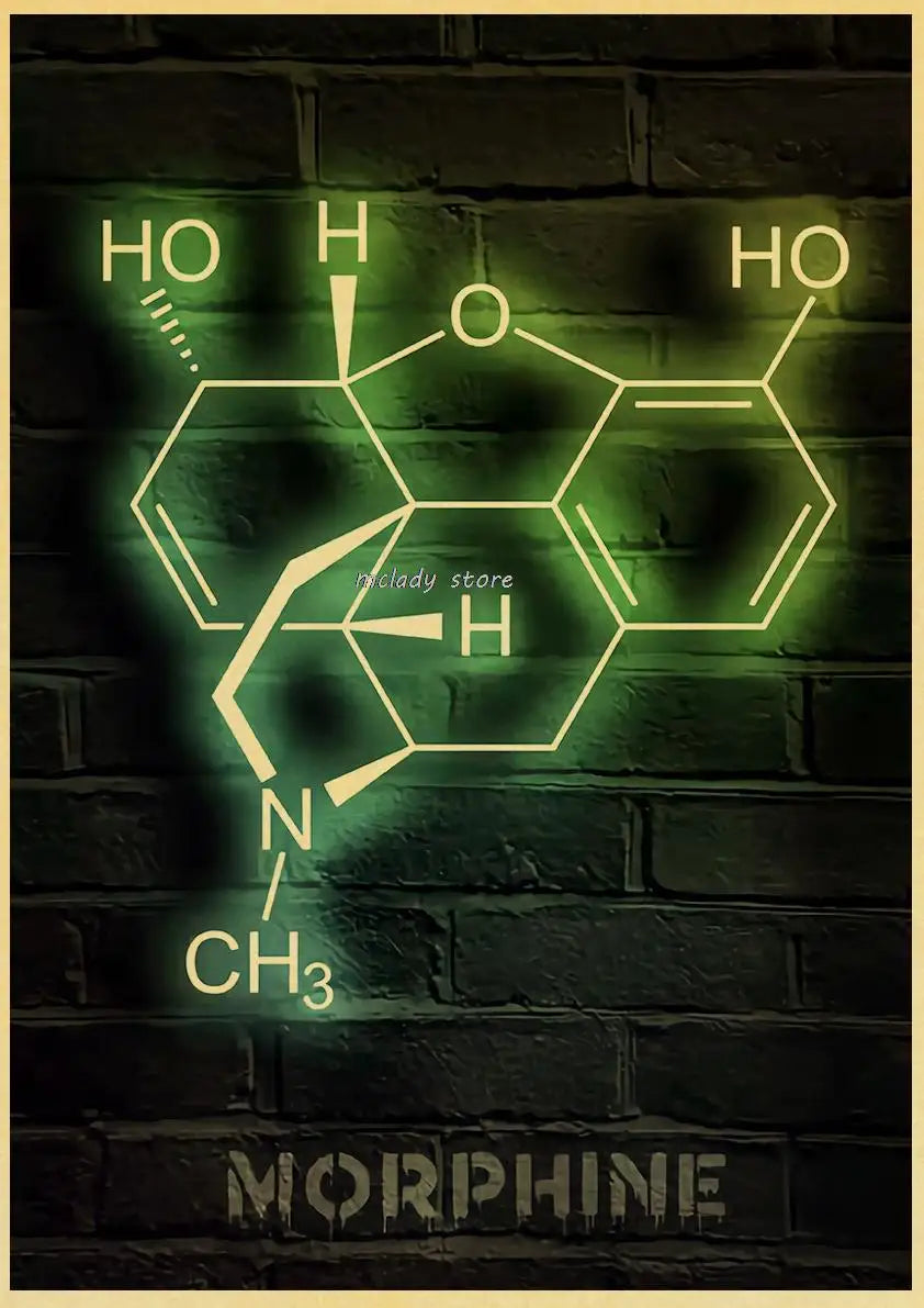 Neon Molecules Neon Poster