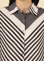 BLACK MULTI STRIPED WOMEN SHIRT DRESS in Germany