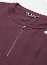 Mandarin Collar Roll-Up Sleeves Top in Berlin
