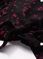Women Black Abstract Printed Waist Tie-Up Knitted Wrap Top in Germany