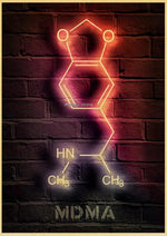 Neon Molecules Neon Poster