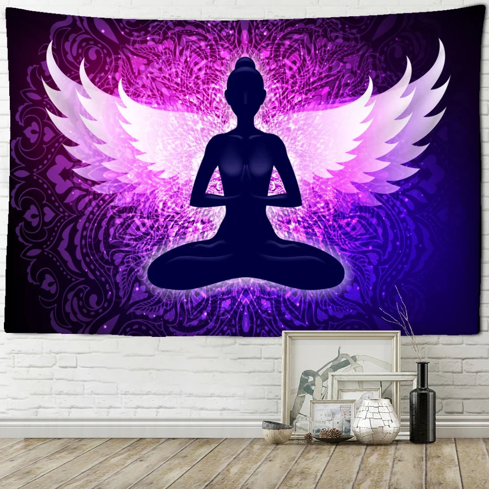 Meditierender Fluoreszenz Schwarzlichtposter