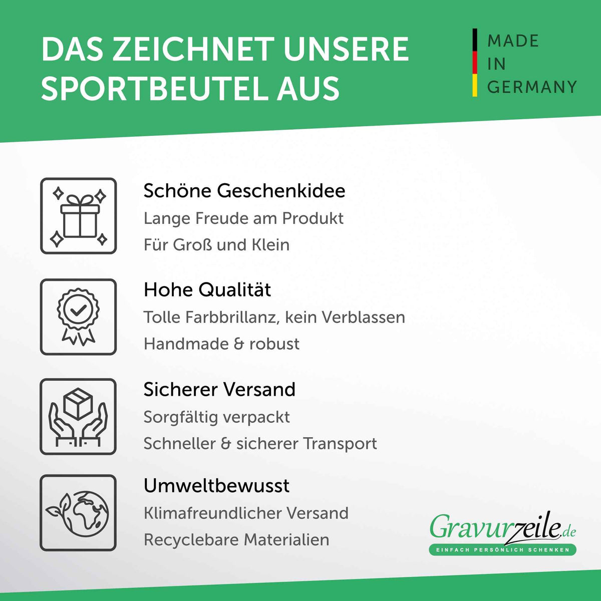Bedruckter Turnbeutel im Wunschname Design