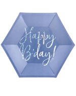 Pappteller "Happy B'day" 20cm/6Stk. | Marineblau