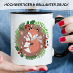 Bedruckte Tasse mit Weihnachtsmotiv - Winterfuchs