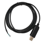 USB 2.0 Kabel 180 cm Typ A zu RS485 4 Pin Pigtail Draht in Schwarz | System-S