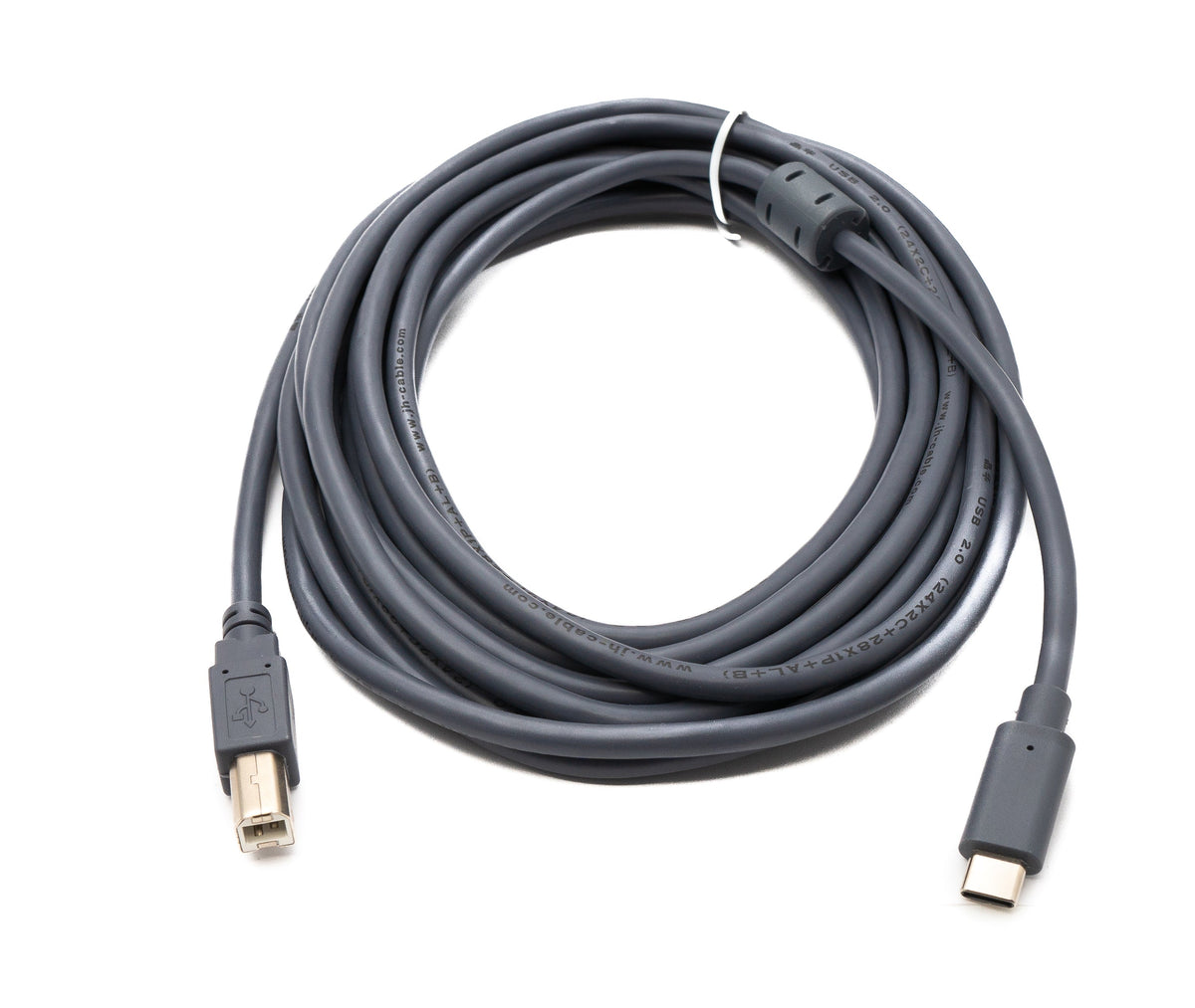 USB 3.1 Typ C Kabel 5 m Stecker zu 2.0 Typ B Stecker in Grau | System-S