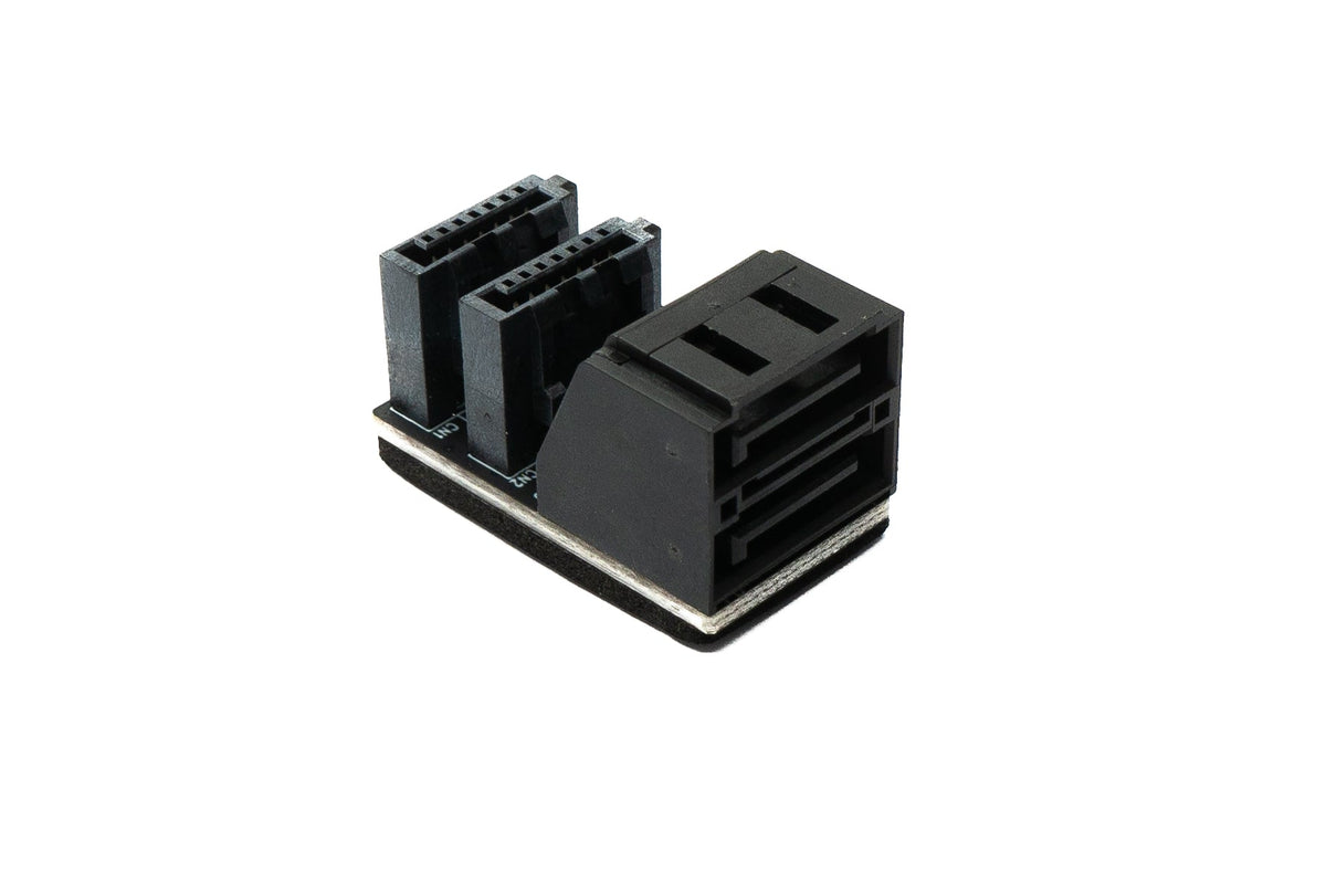 SATA Adapter 2x 7Pin Buchse zu 2x Stecker Kabel 90° Down Angled Winkel für Mainboard SSD HDD | System-S