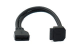 USB 3.0 Kabel 25 cm 19 Pin Stecker zu 20 Pin Buchse Motherboard Down Angled Winkel 5 Gbit/s 100W | System-S