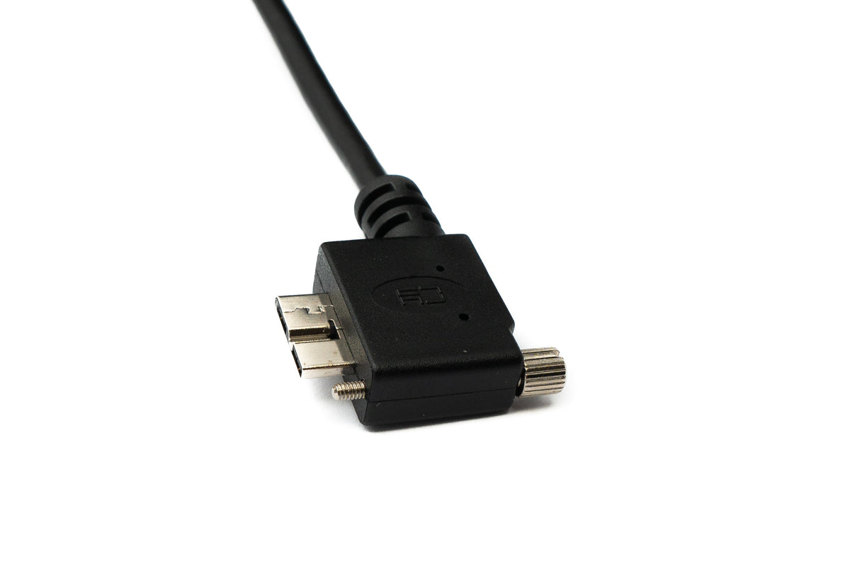 USB 3.0 Kabel 100 cm Micro B Stecker zu 3.1 Typ C Stecker Winkel Left Angled Panel Mount Schraube | System-S