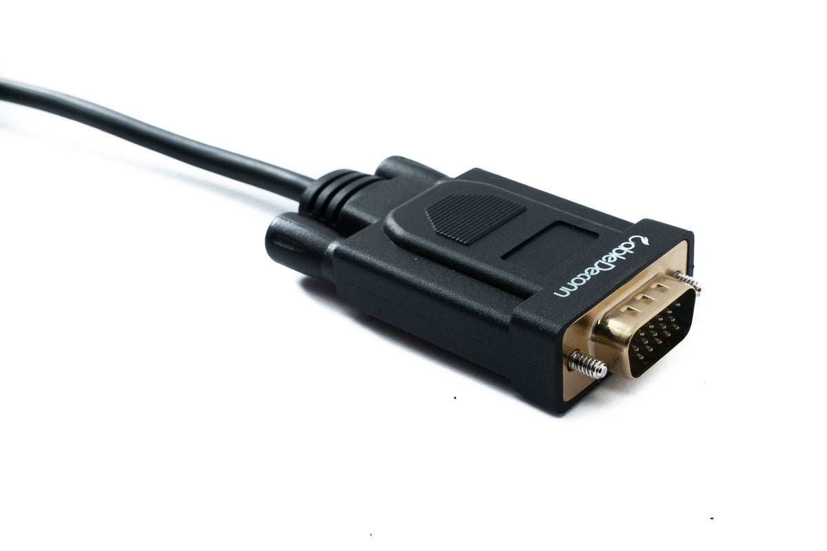 VGA Kabel 180 cm Stecker zu USB 3.1 Typ C Stecker Panel Mount Schraube DSub 15pin | System-S