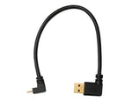 USB 3.1 Kabel 20 cm Typ C Stecker zu 3.0 A Stecker aufwärts abwärts rechts gewinkelt 5 Gbit/s 100W | System-S