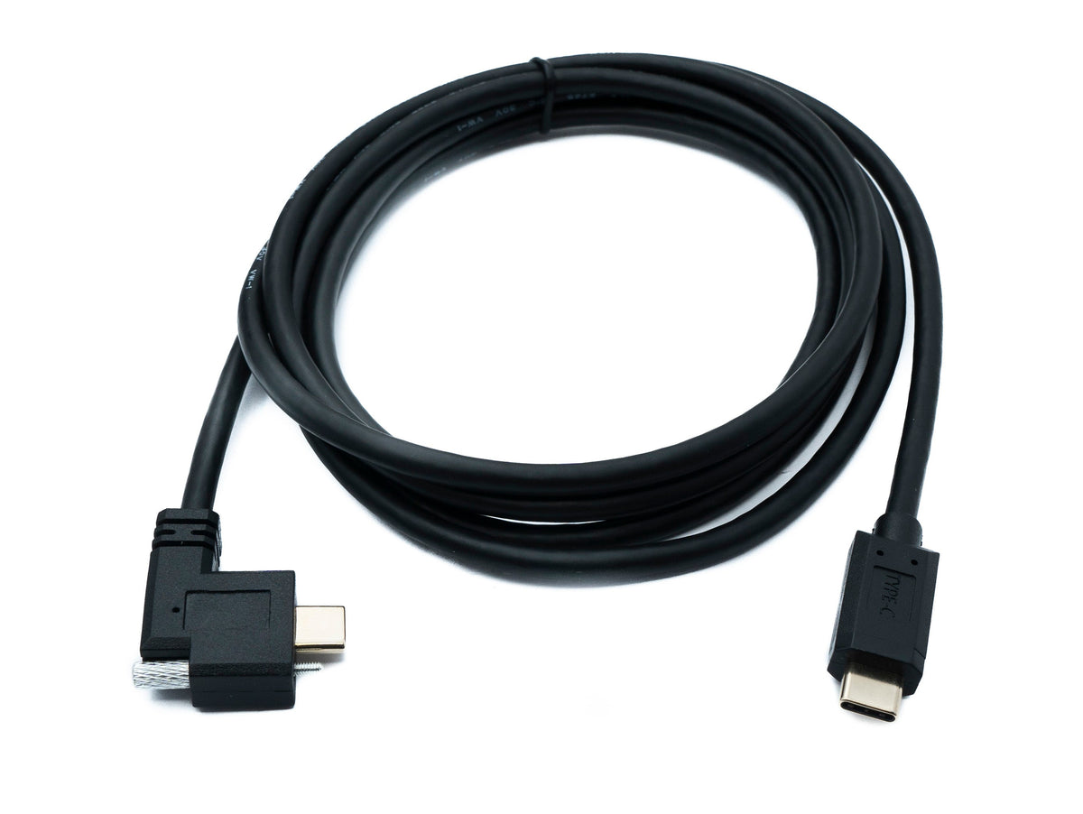 USB 3.1 Gen 2 Kabel 200 cm Typ C Stecker zu Stecker Double Screw Winkel Left Right 10 Gbit/s | System-S