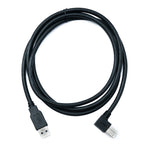 USB 3.0 Kabel 150 cm Typ B Stecker zu A Stecker Winkel Down Angled 5 Gbit/s 100W in Schwarz | System-S