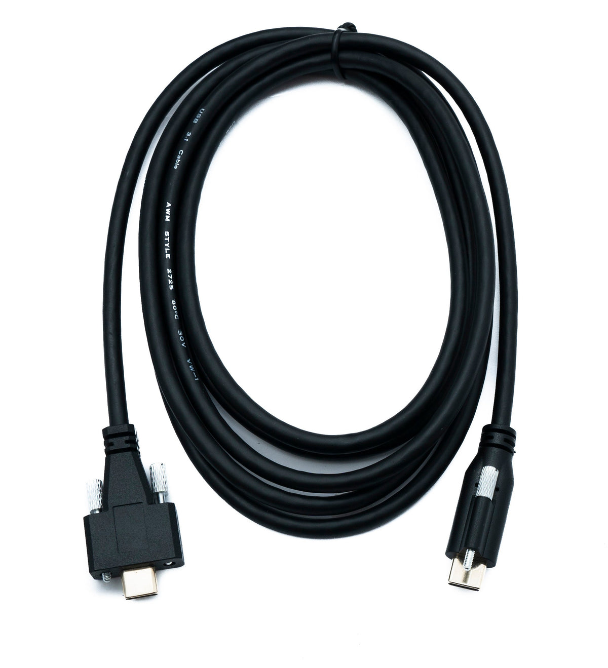 USB 3.1 Gen 2 Kabel 200 cm Typ C Stecker zu Stecker Single Double Screw 10 Gbit/s 100W | System-S