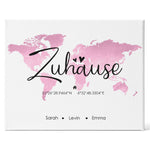Personalisierte Leinwand - "Zuhause" mit Namen