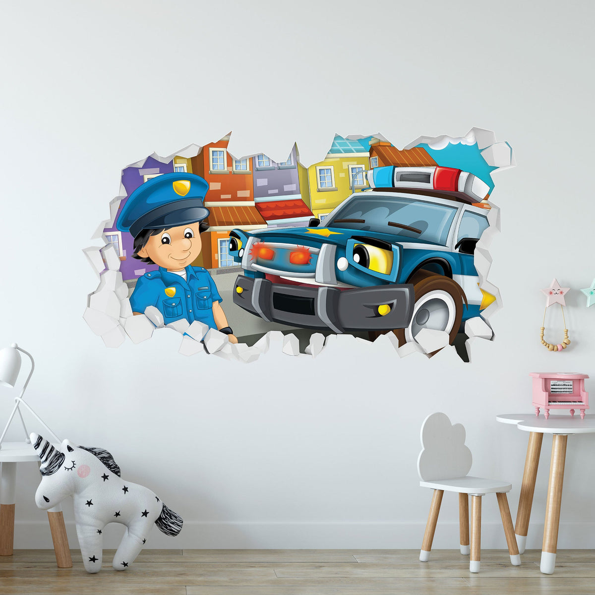 Wandtattoo Kinderzimmer Polizei Design