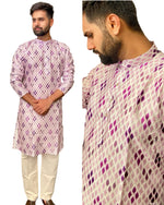 Kurtas in Pure Banglori Silk Crochet with Print in Berlin