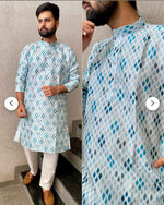 Kurtas in Pure Banglori Silk Crochet with Print in Berlin