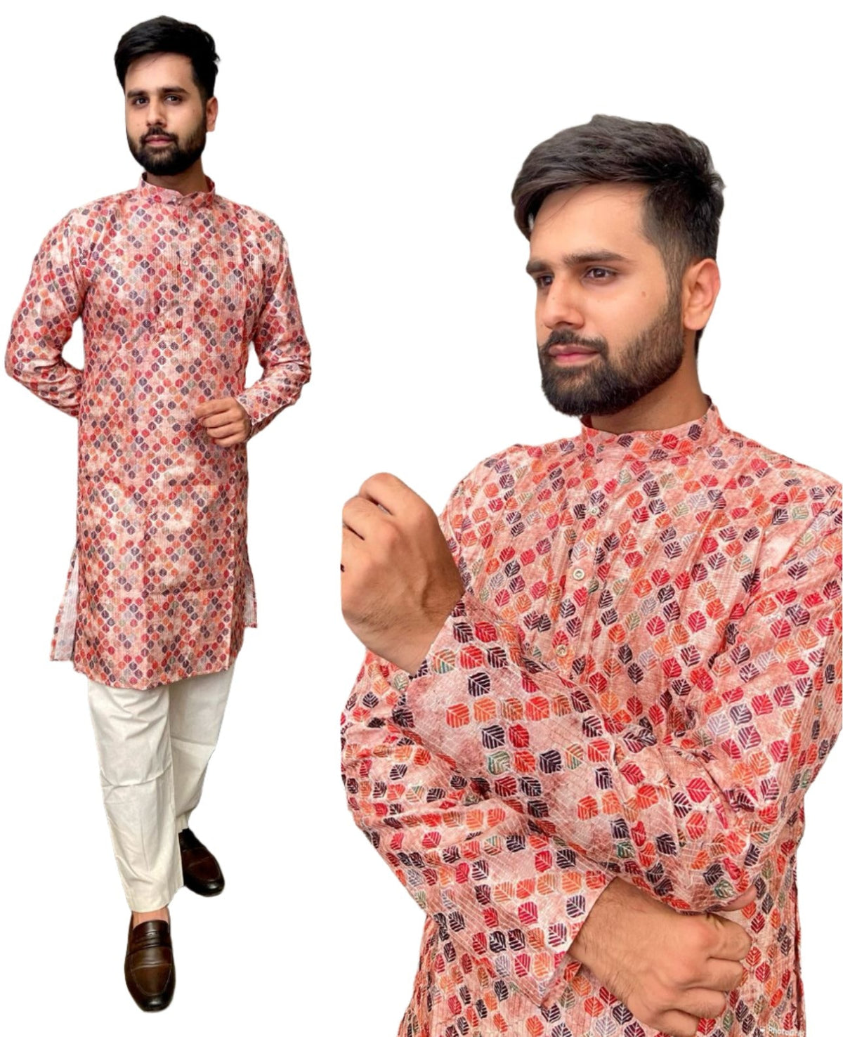 Kurtas in Pure Banglori Silk Crochet with Print in Berlin