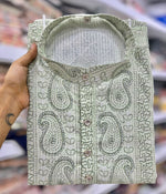 Kurtas in Pure Banglori Silk Crochet with Print in Berlin