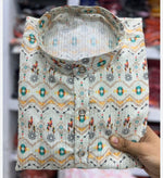 Kurtas in Pure Banglori Silk Crochet with Print in Berlin