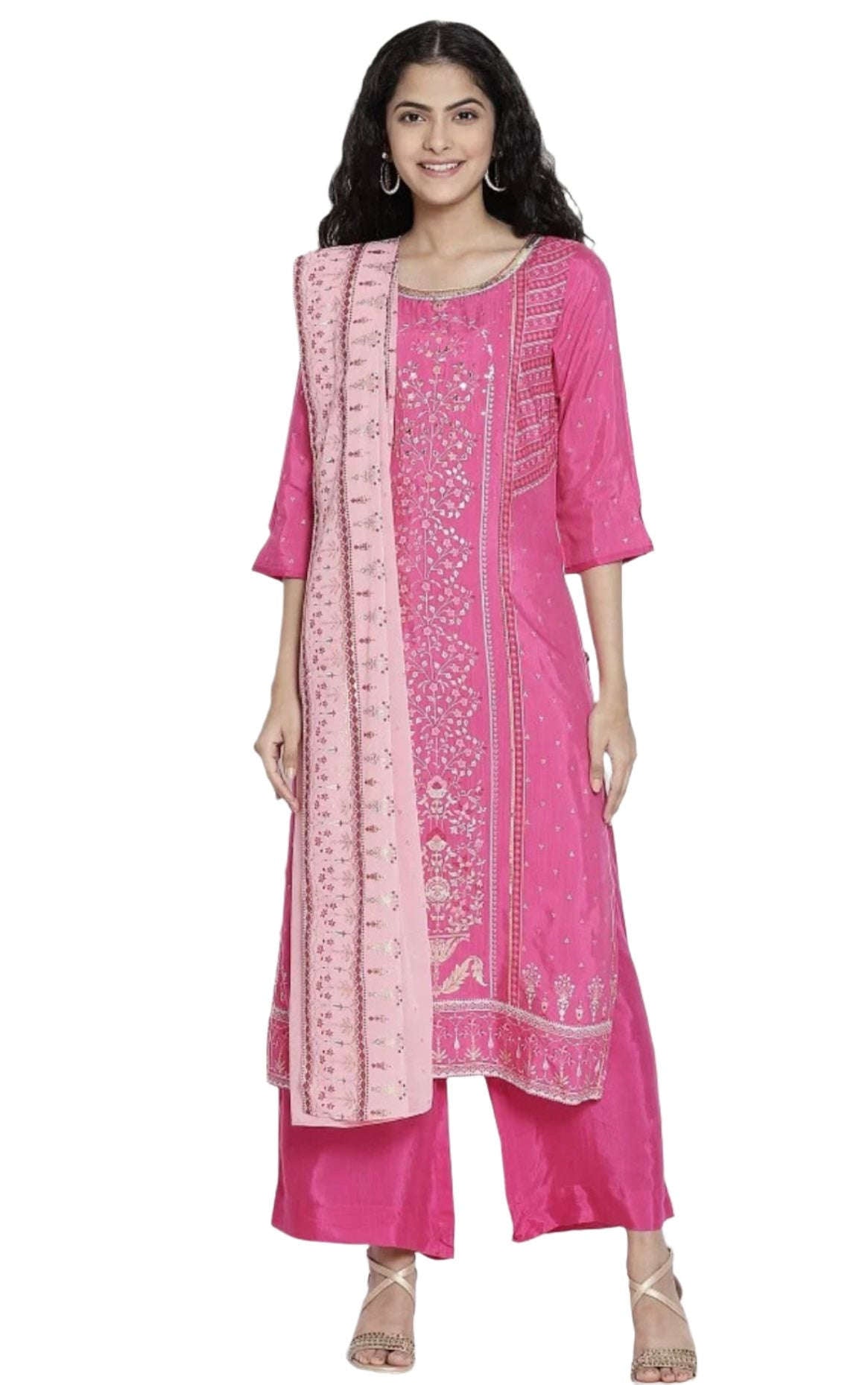 Pink Printed kurta Palazzo Dupatta Set in berlin Namma Markt
