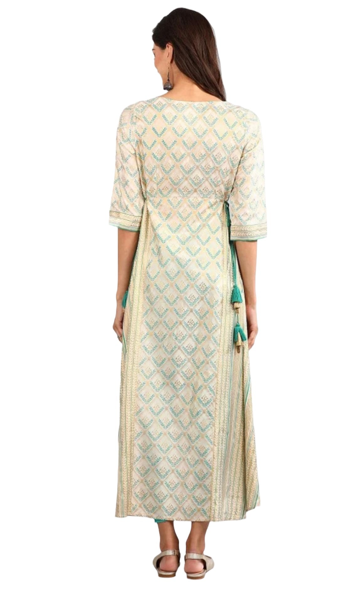 Cream Round Neck Asymmetrical kurta Set in Berlin