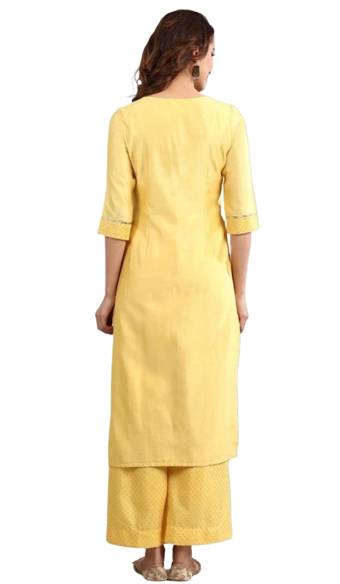 Yellow Round Neck Embellished kurta Set in berlin
