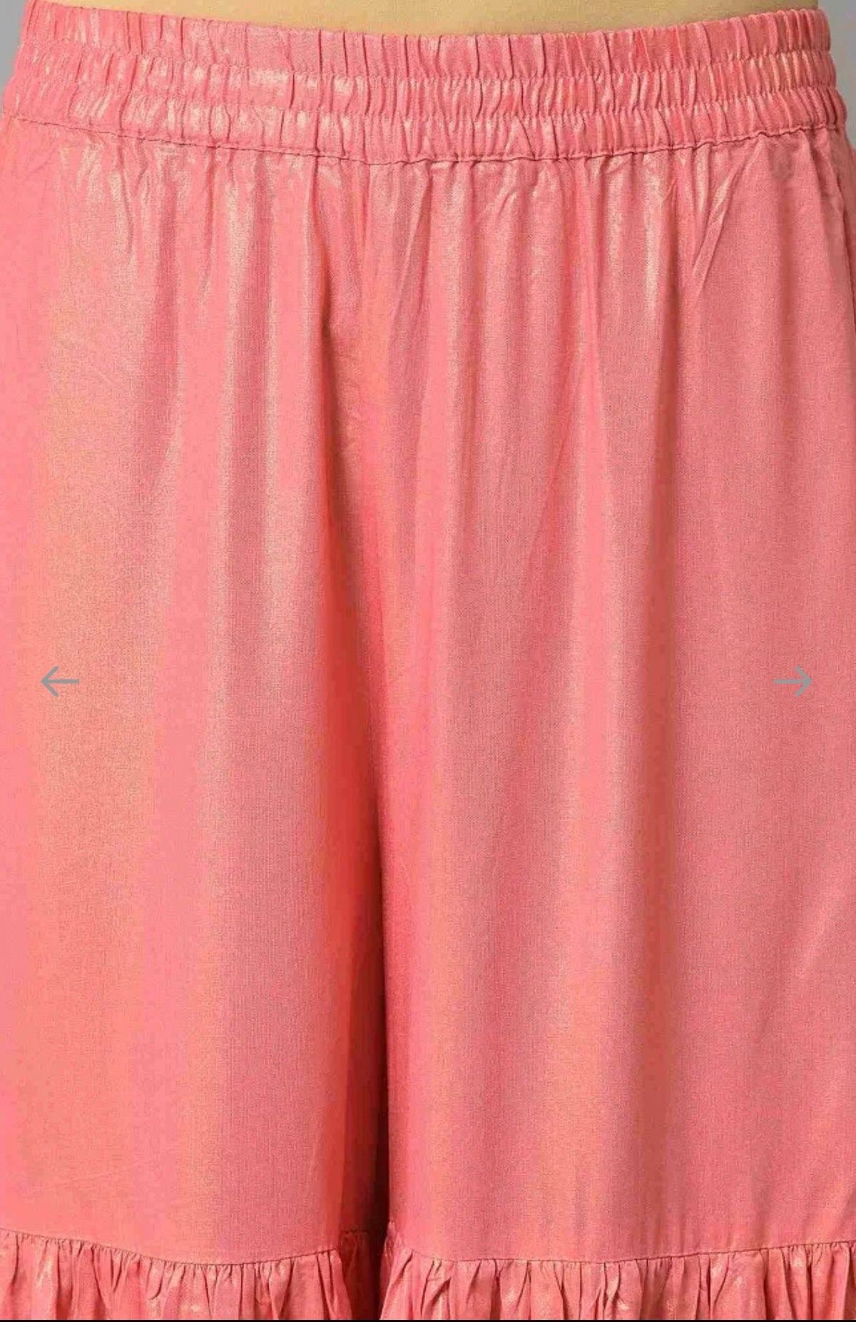 Pink Printed Straight kurta-Sharara Set