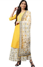 Yellow Embroidered kurta- Light Yellow Palazzo-Dupatta in Berlin